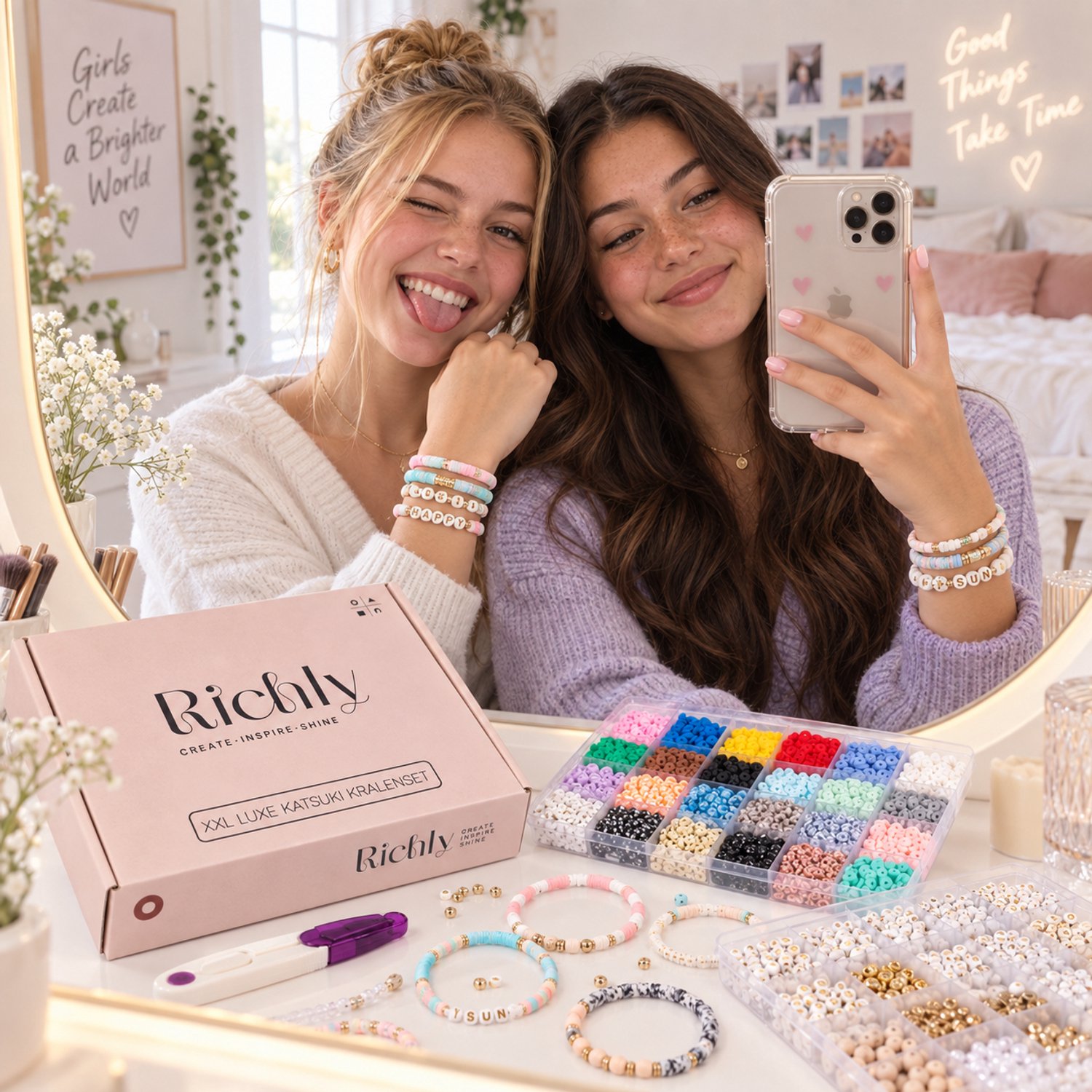 Richly XXL Luxe Katsuki Kralenset - Armbandjes maken meisjes - Sieraden Maken Volwassenen - incl. E-BOOK - Letterkralen - Kralen Ketting - Knutselen Meisjes - Kralen letters — afbeelding 3