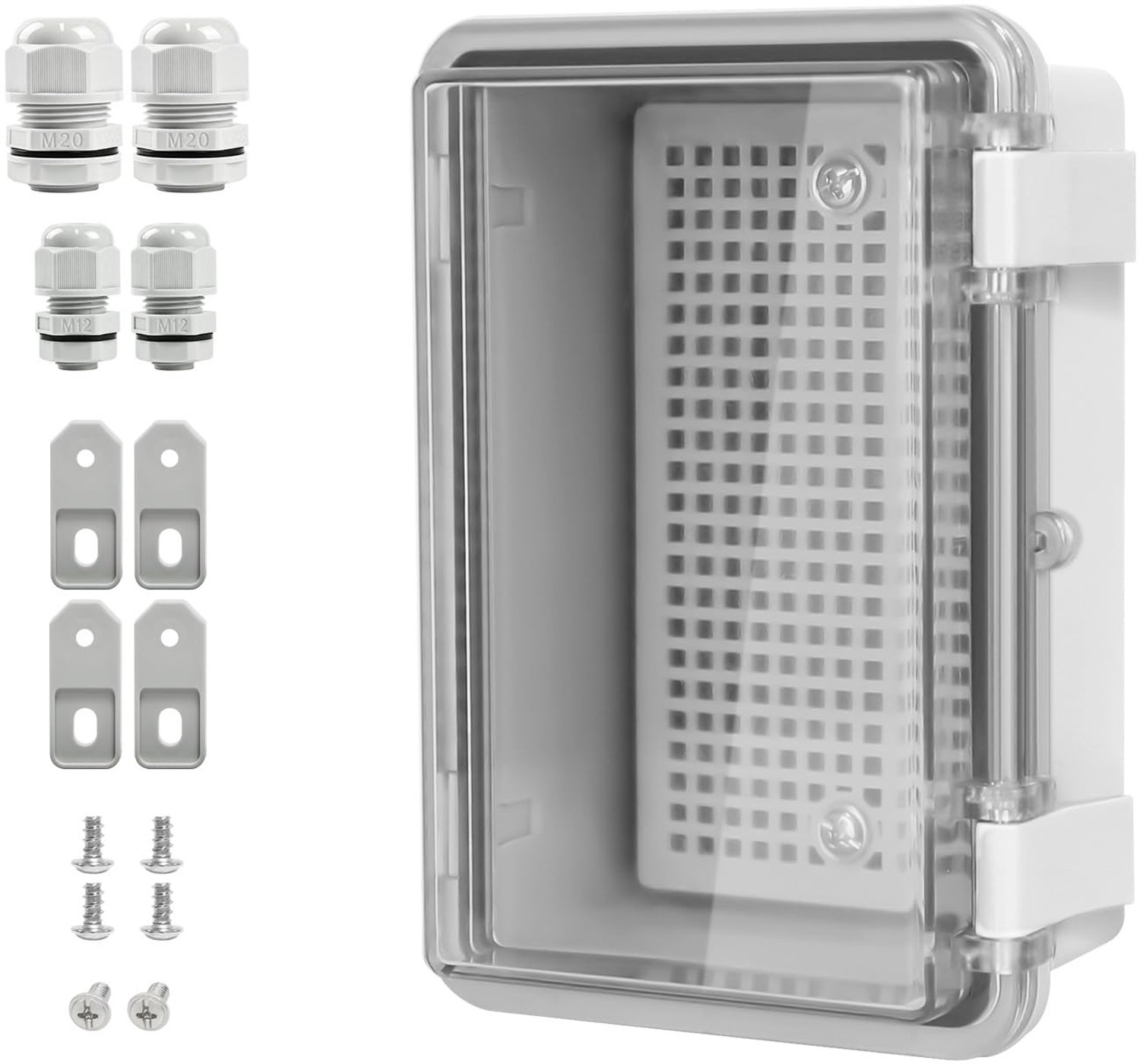 LeMotech Waterdichte verdeeldoos, IP65 aansluitdoos, ABS-kunststof behuizing met montageplaat, wandhouder - ShopVlot