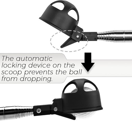 Verstelbare RVS Golfbal Retriever met Automatische Vergrendeling en 9 Ft Lengte voor Watergebruik en Gemakkelijk Ophalen van Ballen — afbeelding 2