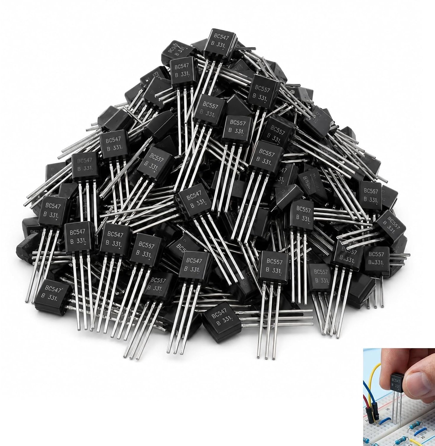 Transistor set 100 stuks - 50 NPN + 50 PNP - TO-92 3-pole - voor audio en circuits - Homevero