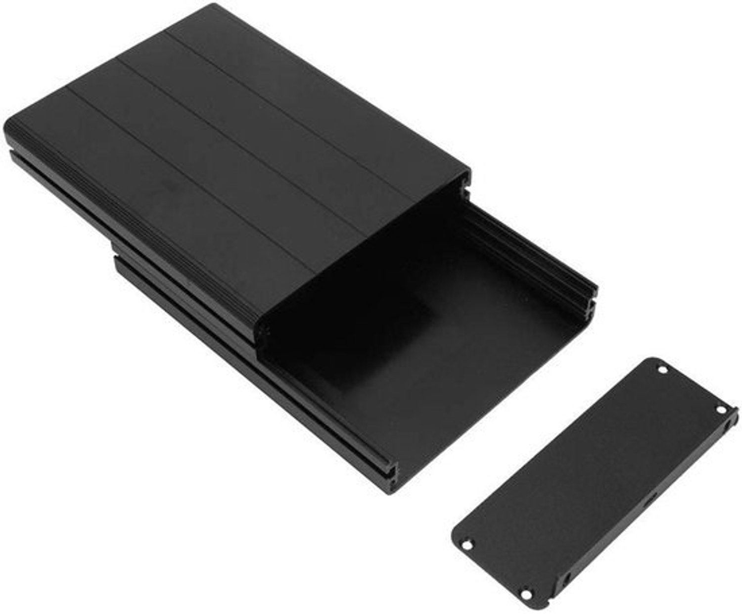 Aluminium behuizing - 45 x 122 x 160 mm, matzwart, voor elektronica en gps