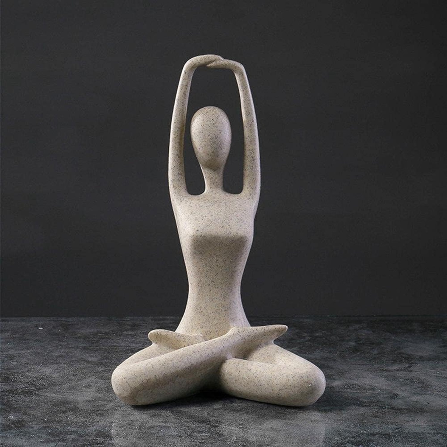 Chrees Scandinavische yoga-figuur, decoratieve sculptuur voor huisdecoratie, woonkamer, slaapkamer, keuken, kantoor, zandsteencollectie, kunstcadeau