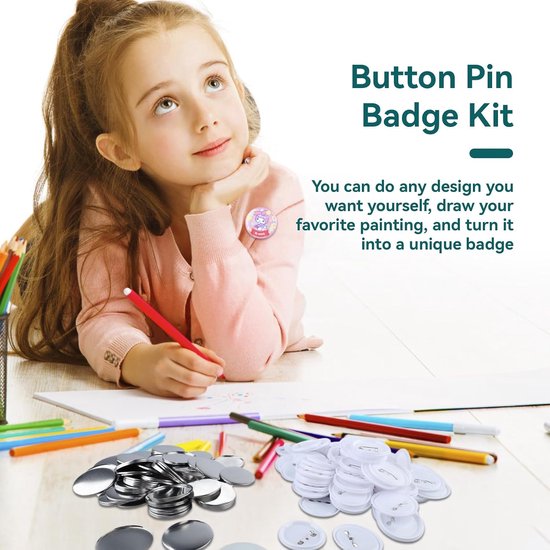 100 Stuks Blanco Knopen Maken Benodigdheden, Ronde Badge Button Pins Voor Button Maker Machine, 58mm — afbeelding 3