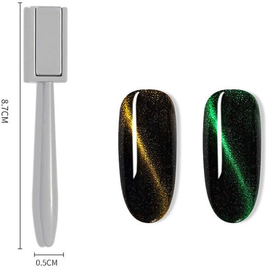 6 stuks hoogwaardige magneetstaafjes, set voor kattenoogeffect, perfect om te knutselen, nagelgereedschap, te gebruiken met nagellak of 3D-poeder, magnetisch, kattenooggel — afbeelding 3