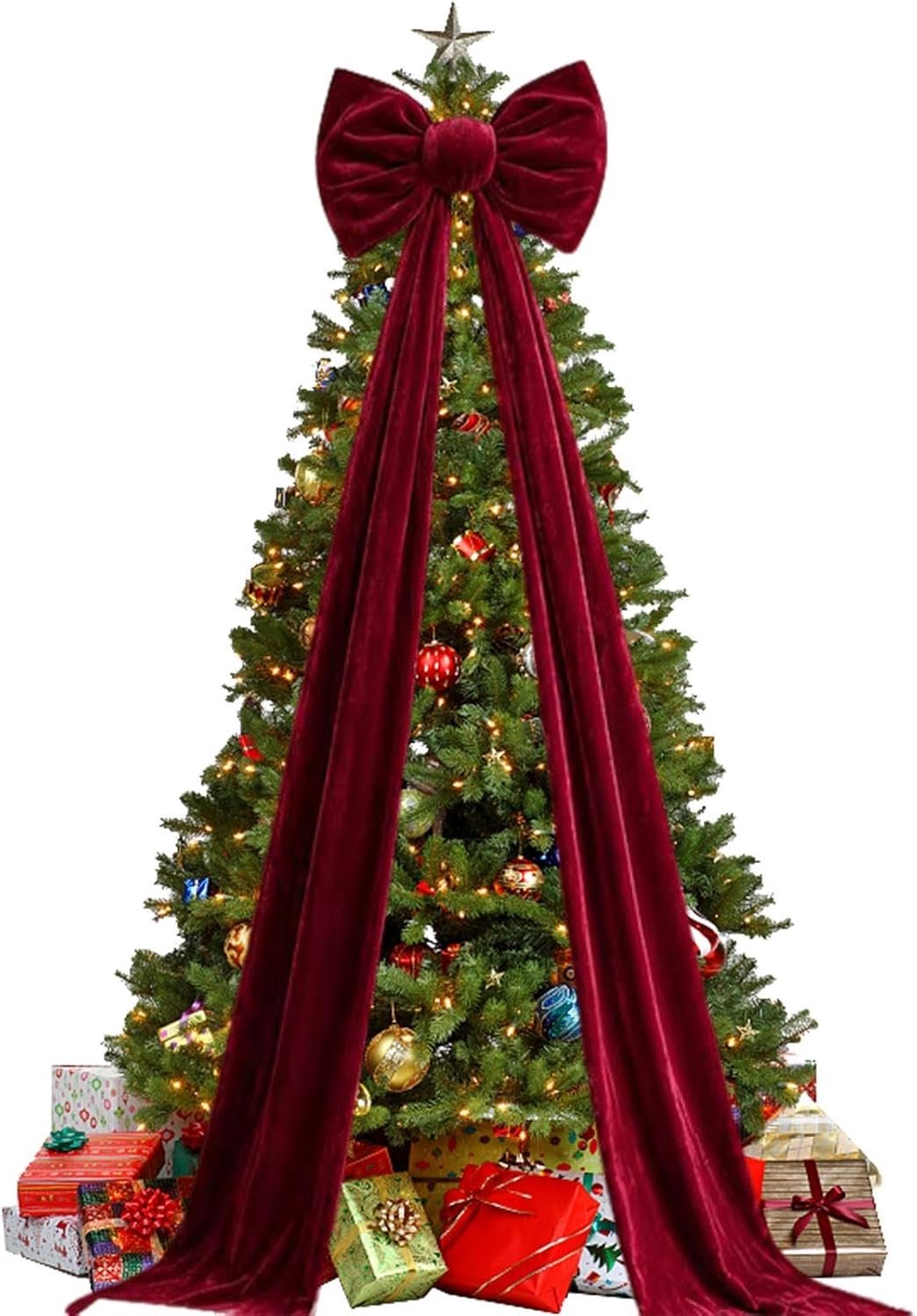Kerstboomboog, pluche topper met lange , zacht, boomdecoratie