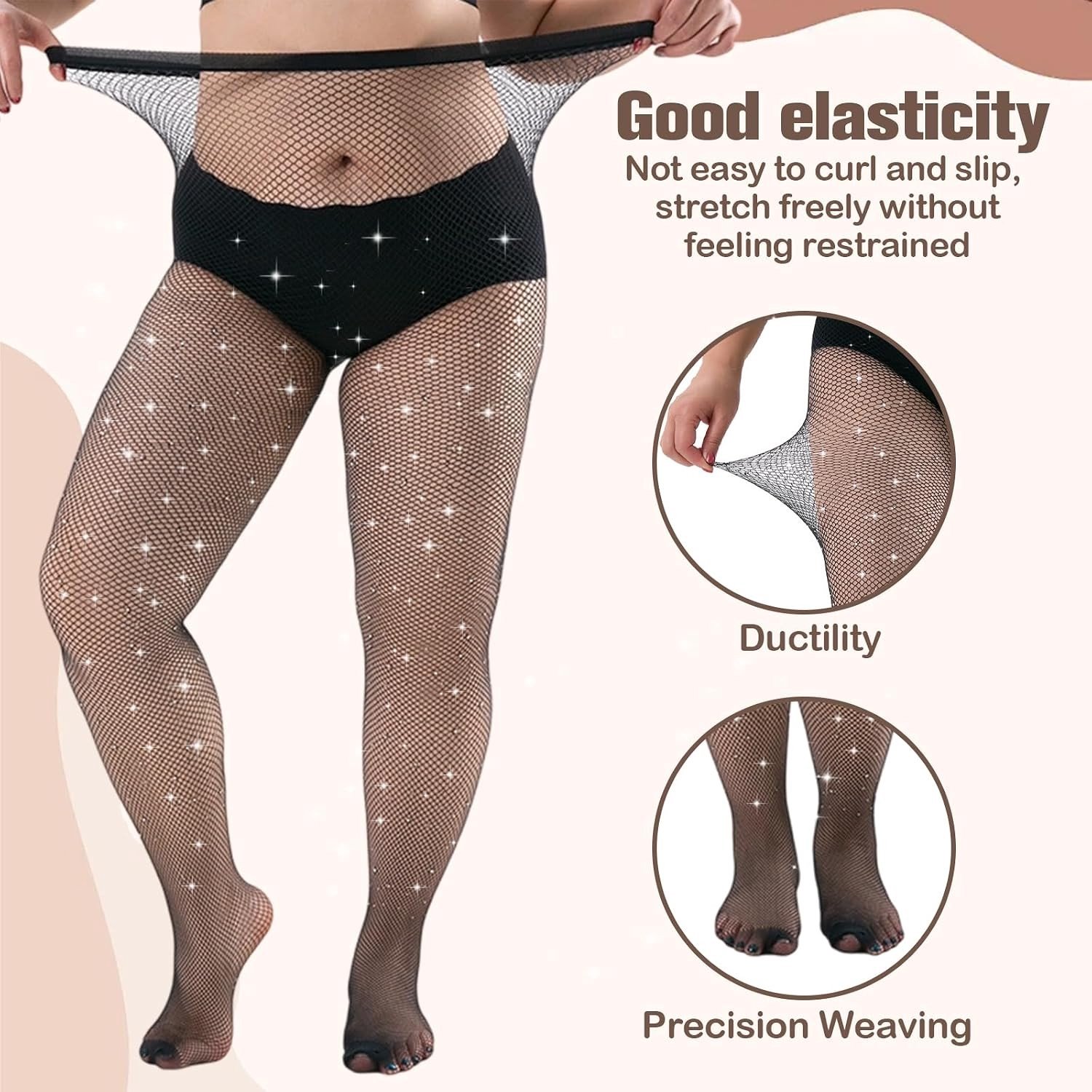 Transparante Panty’s voor Dames in Grote Maten, Semi-Transparante Maillots, Comfortabele Strumpfhosen voor een Perfecte Pasvorm