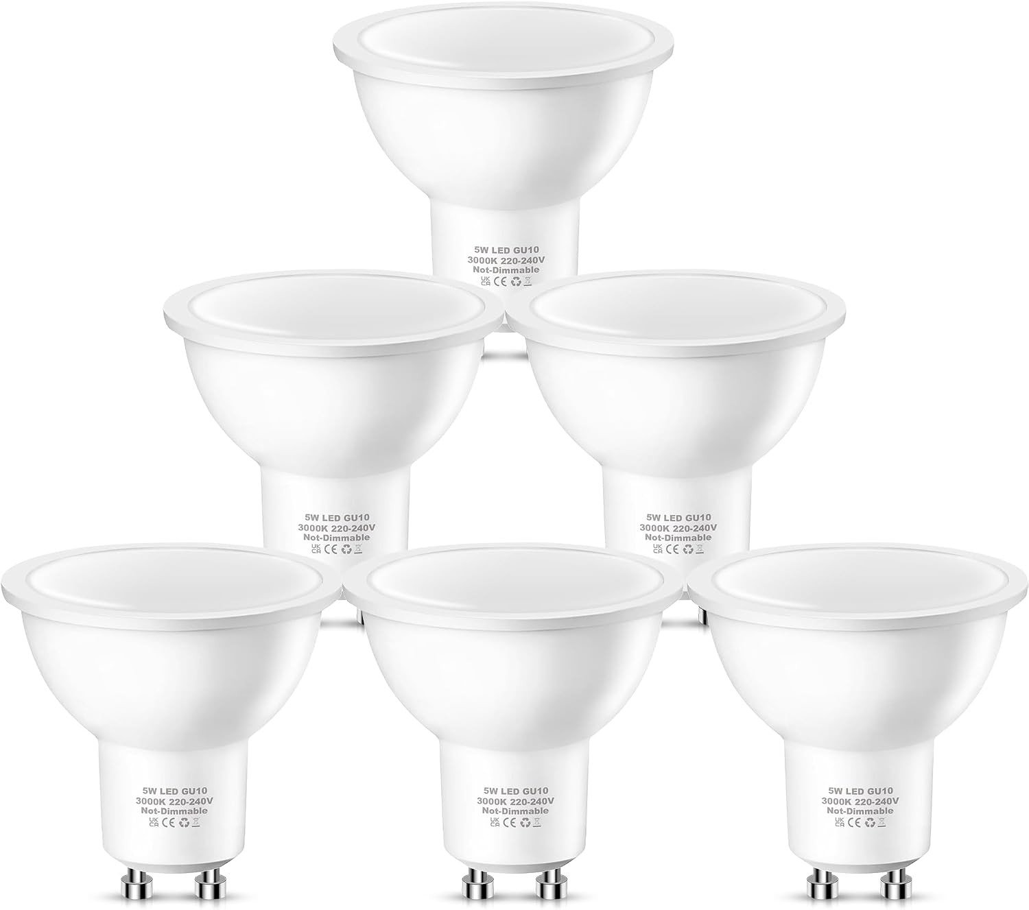 LED Lampen - Wit - 5W - GU10 Warm Wit - Voor Verlichting in Huiskamer en Kantoor