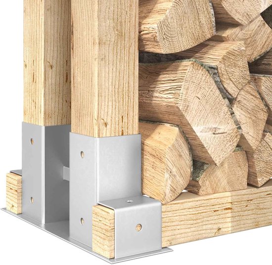 12 stuks brandhoutstapelhulp, brandhout stapelsysteem van verzinkt staal, opslagoplossing voor haardhout, houtstapelhulp set, 34 x 10 x 15 cm — afbeelding 2