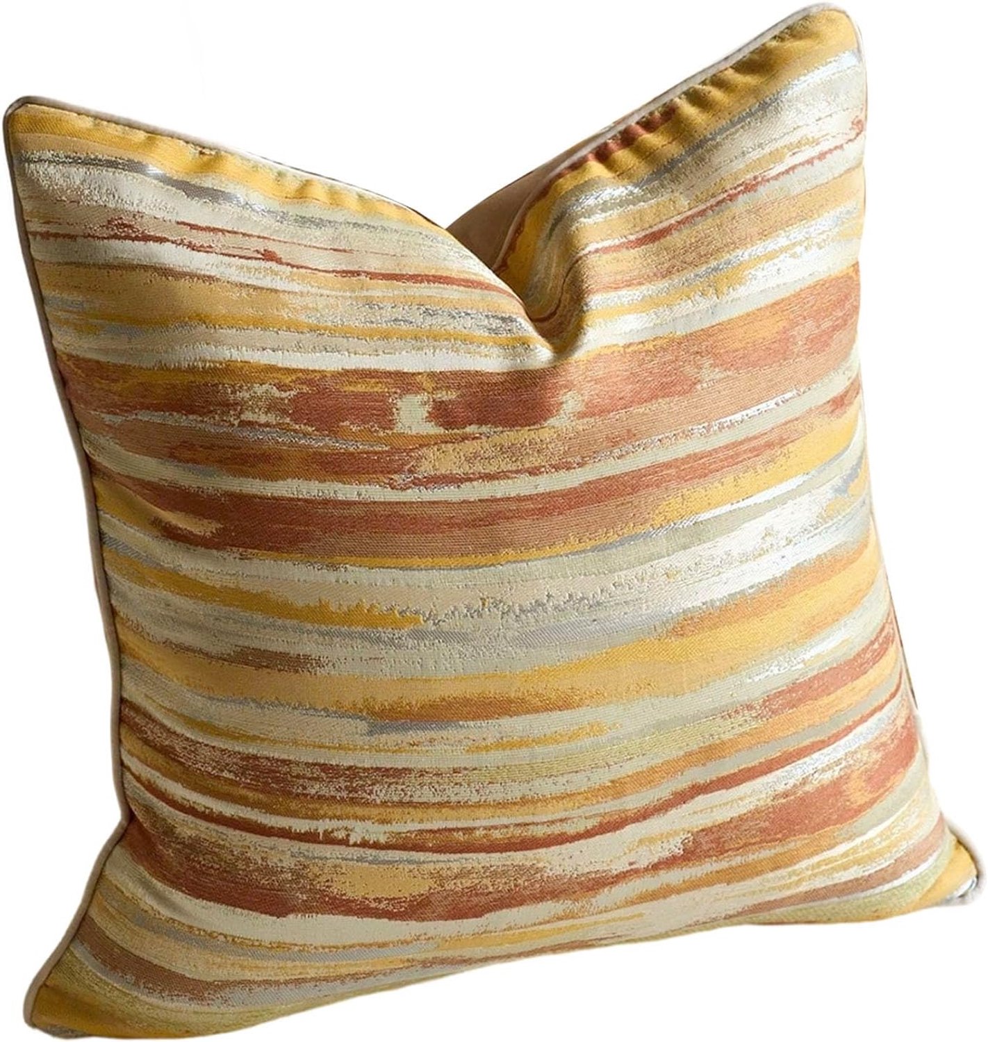 Demeras Boerderij Boho Sierkussenhoezen Set van 4 voor Elegante Woonkamerbank of Bankdecoratie Dromerig Geel Polyester (50,8x50,8cm / 20x20in)
