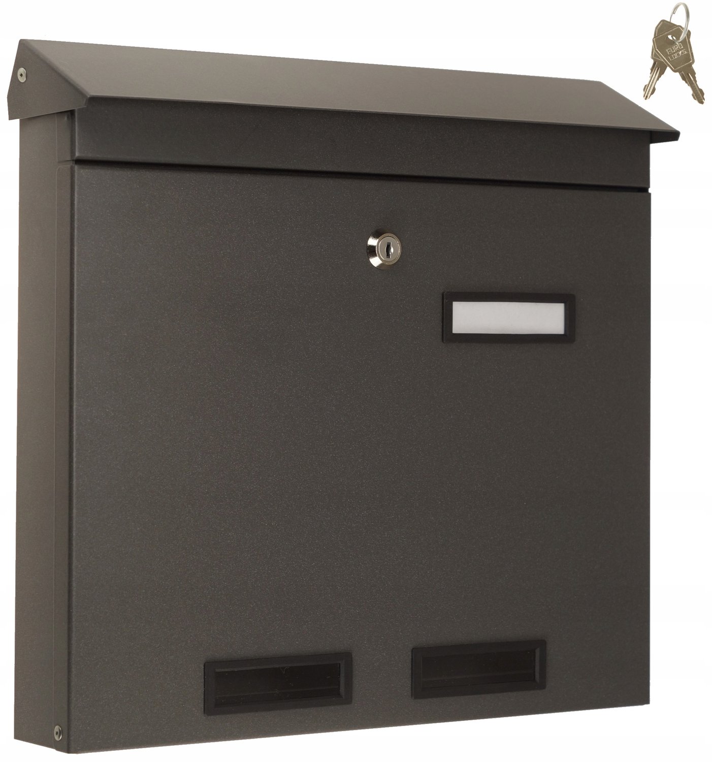 Brievenbus Grafit Onyx met Dak - Europees Formaat C4 - 35x37cm