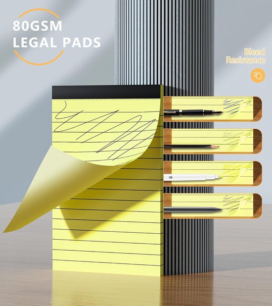 12 stuks notitieblokken 7 x 15 cm, klein notitieblok, zaknotitieblokken voor dagelijkse planning, memoblokken gevoerd papier voor boodschappenlijst, geperforeerde gele schrijfblokken, kraspads, 30 vel — afbeelding 3