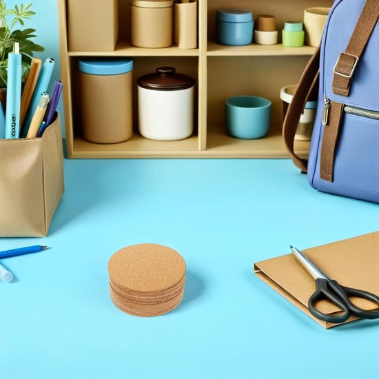 48 Stuks Delige Zelfklevende Ronde Kurkmatten Absorberend Hittebestendig Natuurlijke Kurken Onderzetters voor Meubels Potten Diy-bescherming tegen Vocht Krassen — afbeelding 4