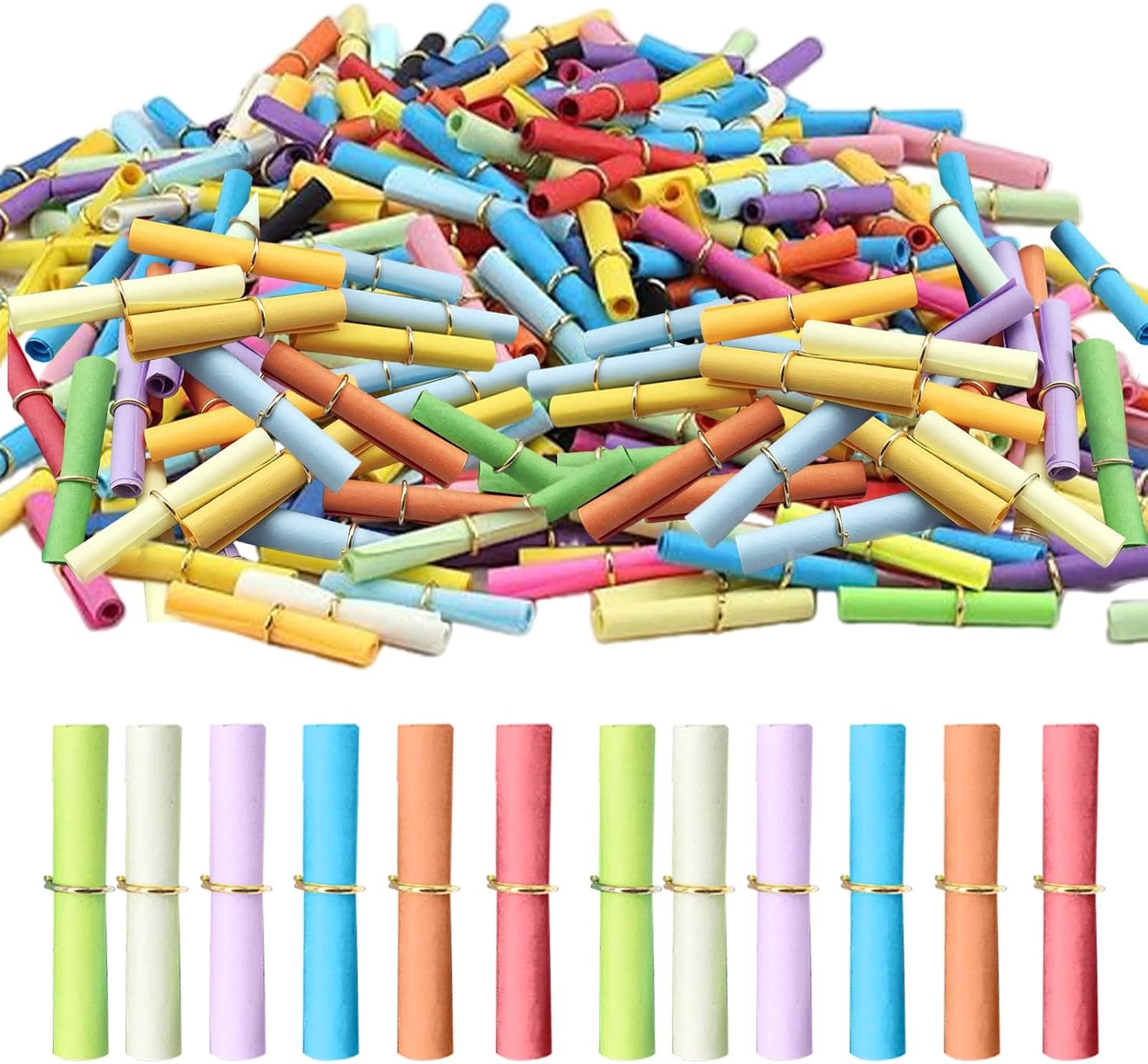 Tombola Set van 200 stuks - Kleurrijke gemengde rolletjes voor clubfeesten, feesten & evenementen - incl. treffers en klinknagels - Perfect voor kerstloterijen en jaarmarkten
