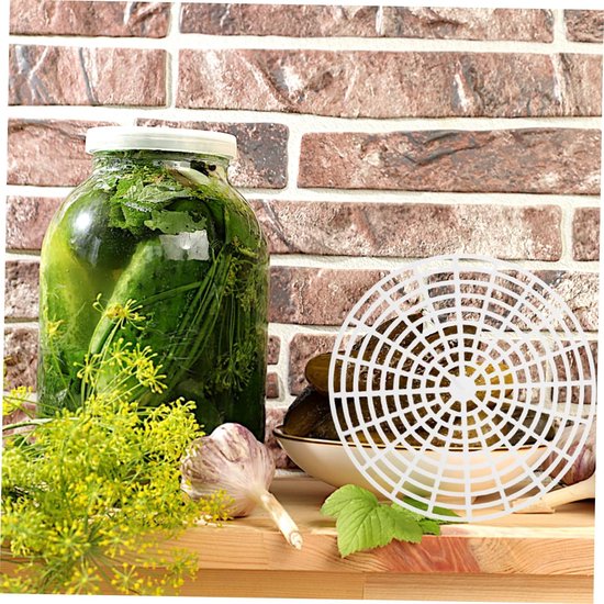 5 Stuks Voor Inblikpotten Canning Jar Presser Tool Augurk Jar Tool Canning Mesh Presser Roosterplaatdruk Gisting Van Het Potroosterplaat Pe White — afbeelding 5
