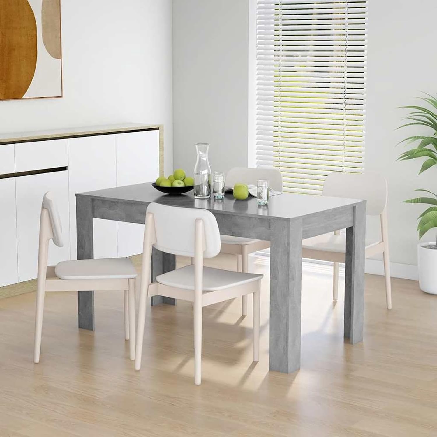 Eettafel, keukentafel, eetkamertafel, eettafel, restauranttafel, betongrijs, 140 x 74,5 x 76 cm, spaanplaat