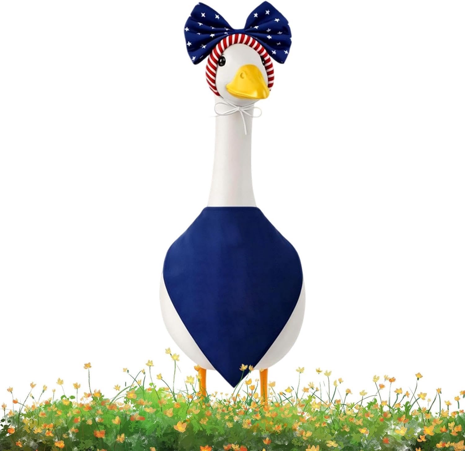 Kledingstuur Voor Cement Gans | Rood Wit Blauw 250-Jaar Verjaardag,43 Cm 58 Cm Gans Standbeeld Bandana En Hoofdbanden Set | voor Patio Gazon Terras Feest Achtertuin Tuin Binnenplaats en Hoofdband Set