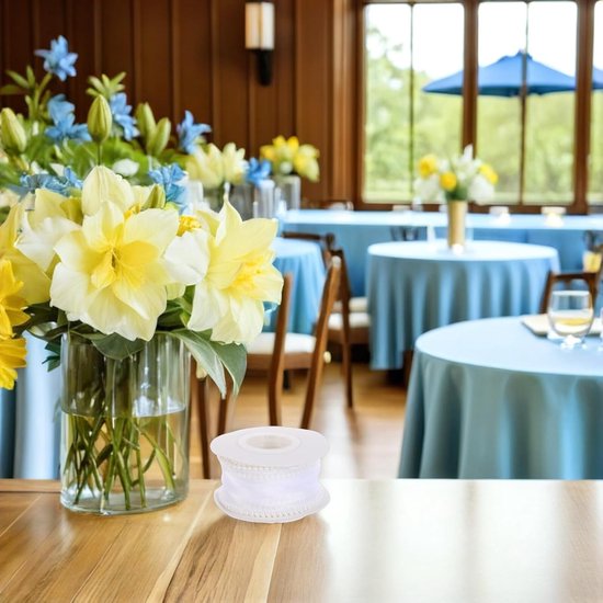 2 Stuks Zeemeermingaren met parelrand lintje decoratie bloemenlint Boeket inpaklint Feest lint vakantielint vissenstaart garen White — afbeelding 5