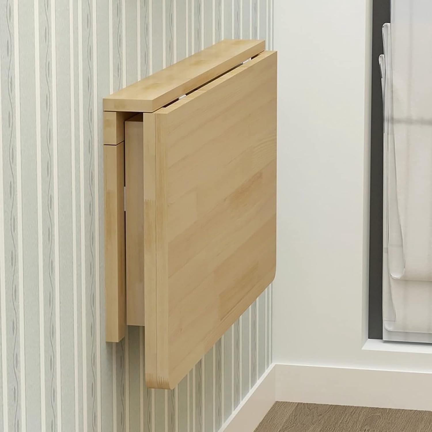 Opvouwbare wandtafel - Cact houten klapbureau, ruimtebesparend wortat, wastafel, veelzijdig zwevend bureau voor ambachten en thuiskantoor.