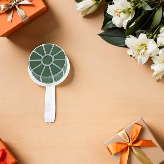 6 Stuks Bloemenhouder vasthouden met modder schuim voor bloemstukken middelpunt steekschuim boekethouder voor bruidsmeisje bloemboeket houder handgreep voor boeket steekschuim blok — afbeelding 2