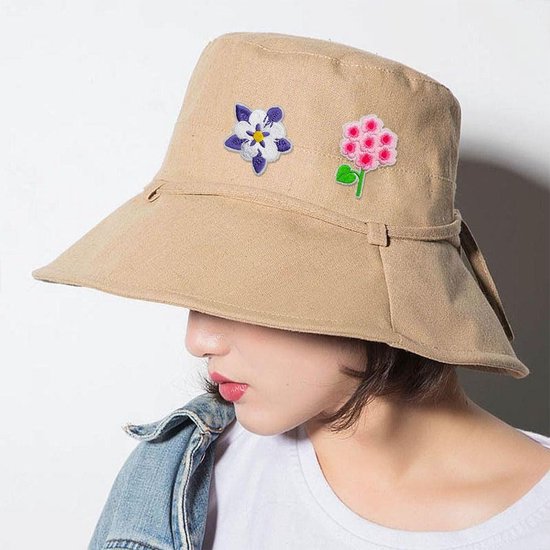 36 stuks bloemvormige opstrijkbare patches voor kleding, roze madeliefje pioen geborduurde patch, doe-het-zelf decoratieve patches voor T-shirts, jeans, jassen, hoeden, tassen — afbeelding 2