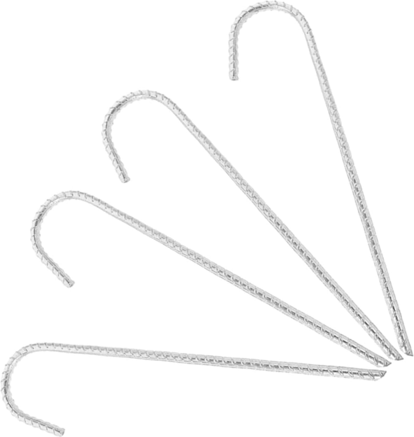 Happyyami 4 Stuks Tent Haringen Grondstelen Voor Zware Grondspijker Palen Voor Kampeerterreinen Metalen Tentnagels Tent Paal Camping Metalen Palen Voor Grond Stak Zilver Ijzer