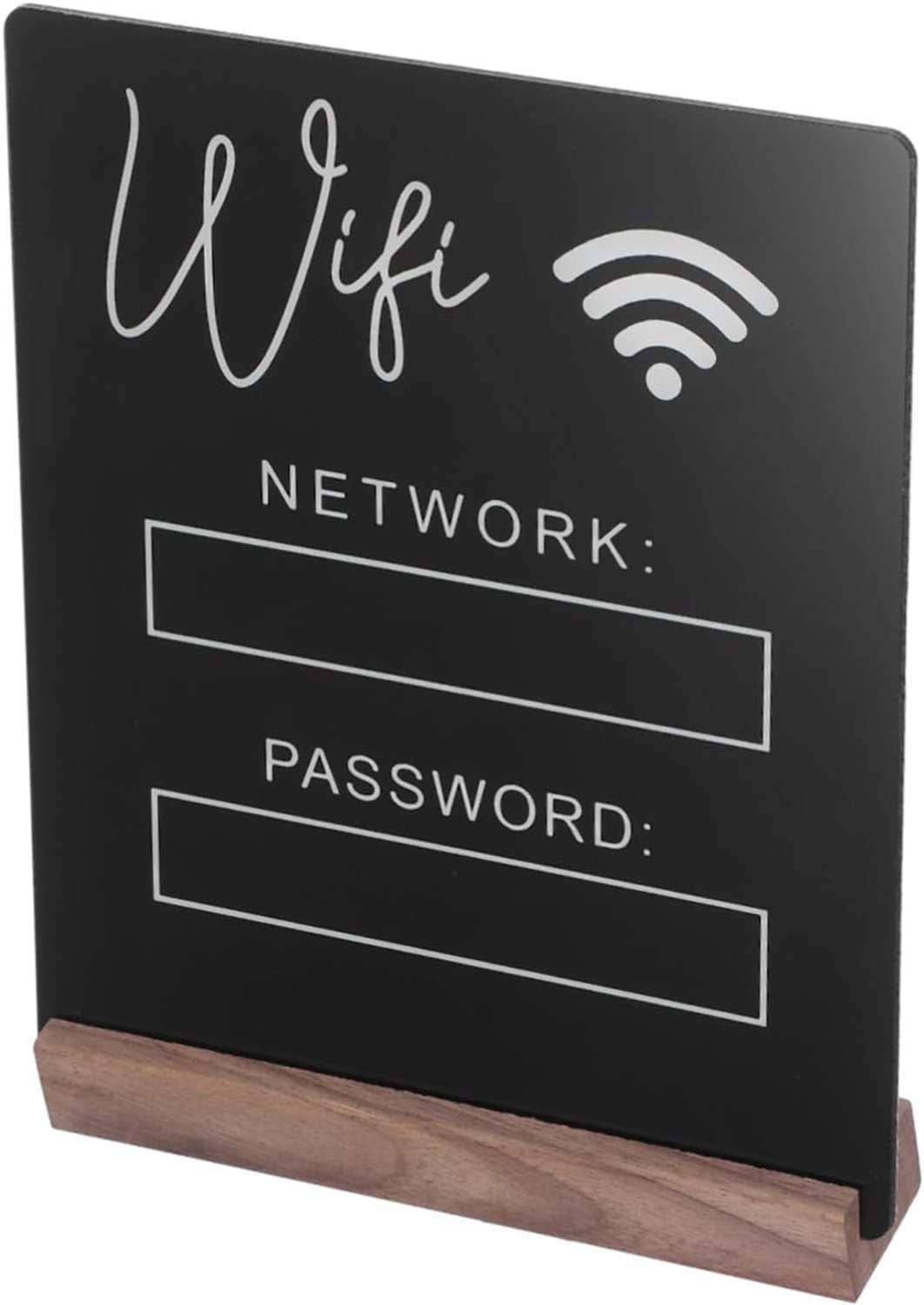 Acrylic Wifi Password Sign met Houten Basis Pen Draagbare Draadloze Netwerkherinnering voor Hotels Restaurants Zakelijke Gasten Stijlvolle Desktop Wifi Netwerkbord