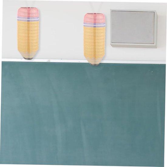 2 Stuks Gele Papieren Lampionnen Duurzame Compacte Back To School Hangdecoratie Eenvoudige Montage Geschikt voor Kleuterschool Klaslokaal Schoolfeesten — afbeelding 3
