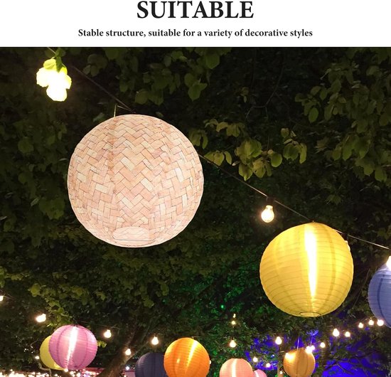 6 Stuks Rustieke Ronde Papieren Lantaarns met Cochenillepatroon Vintage Hangende Lantaarns voor Bruiloft Feest Verjaardag of Thuisdecoratie Inclusief Landhuisstijl Exterieur — afbeelding 5