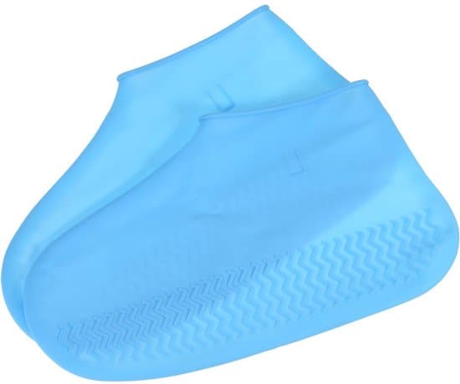 Set van 2 waterdichte siliconen schoenovertrekken, herbruikbaar, antislip, wasbaar, geschikt voor maat L [38-41], ideaal voor regenachtige dagen, fietsen en wandelen - Blauw