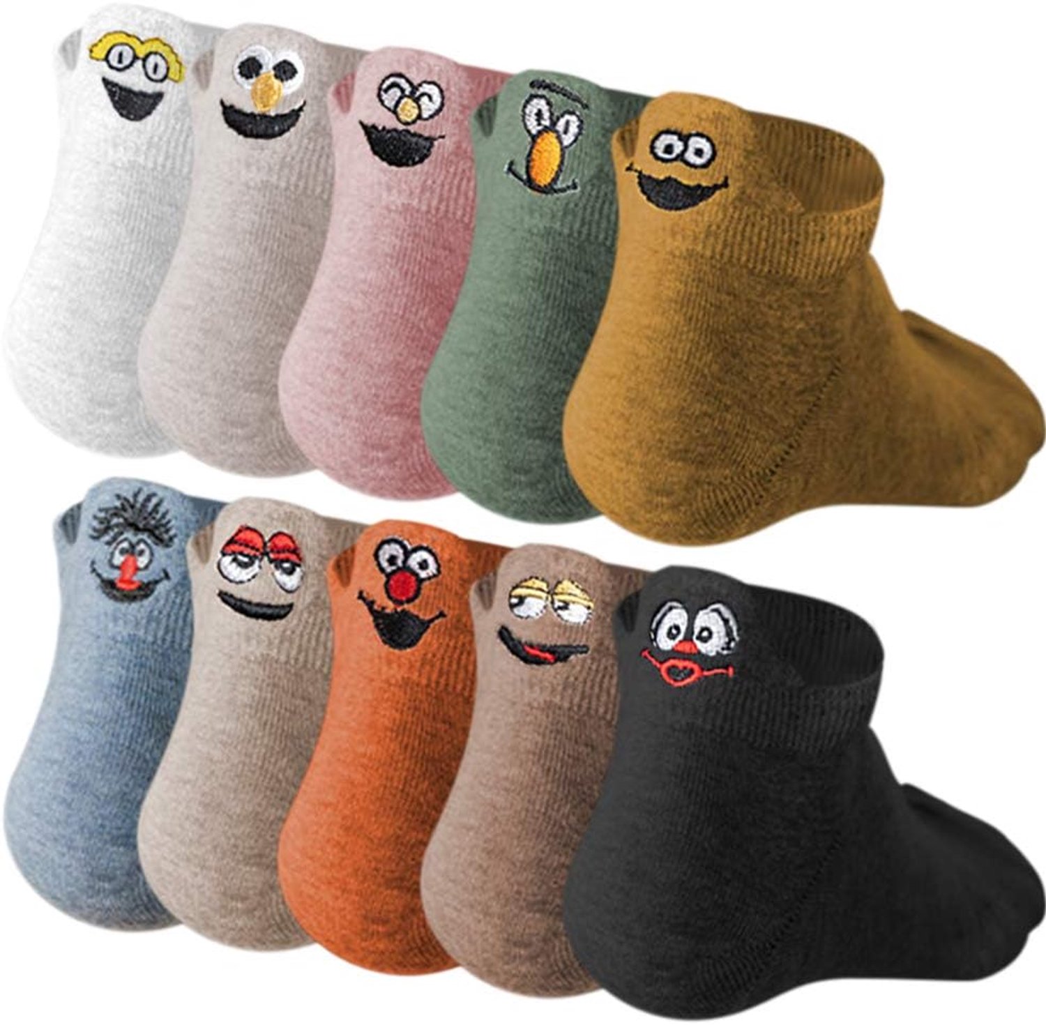 10 paar grappige sokken, sokken van katoen, thermische sokken, volwassenen, uniseks sokken, damessokken, meisjes, grappige sokken voor dames en heren, kousen als cadeau, eenheidsmaat
