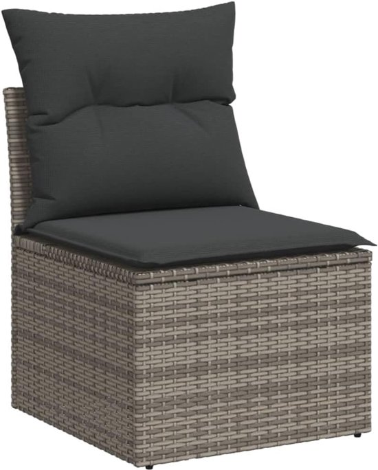 Poly rattan duurzaam weerbestendig tuin loungeset met inklapbare — afbeelding 4