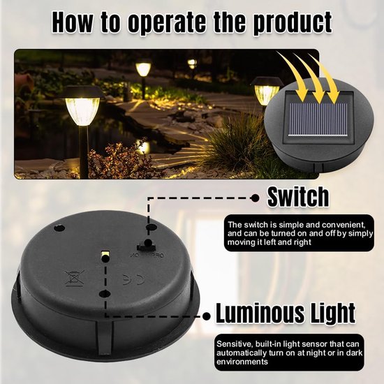 6 stuks reserveonderdelen op zonne-energie, 8 cm, vervangende solarlampen met ledlampen, waterdicht, zonneverlichting, zonnepaneel, reserveonderdeel voor zonnelamp, tuin, buiten, doe-het-zelf — afbeelding 3