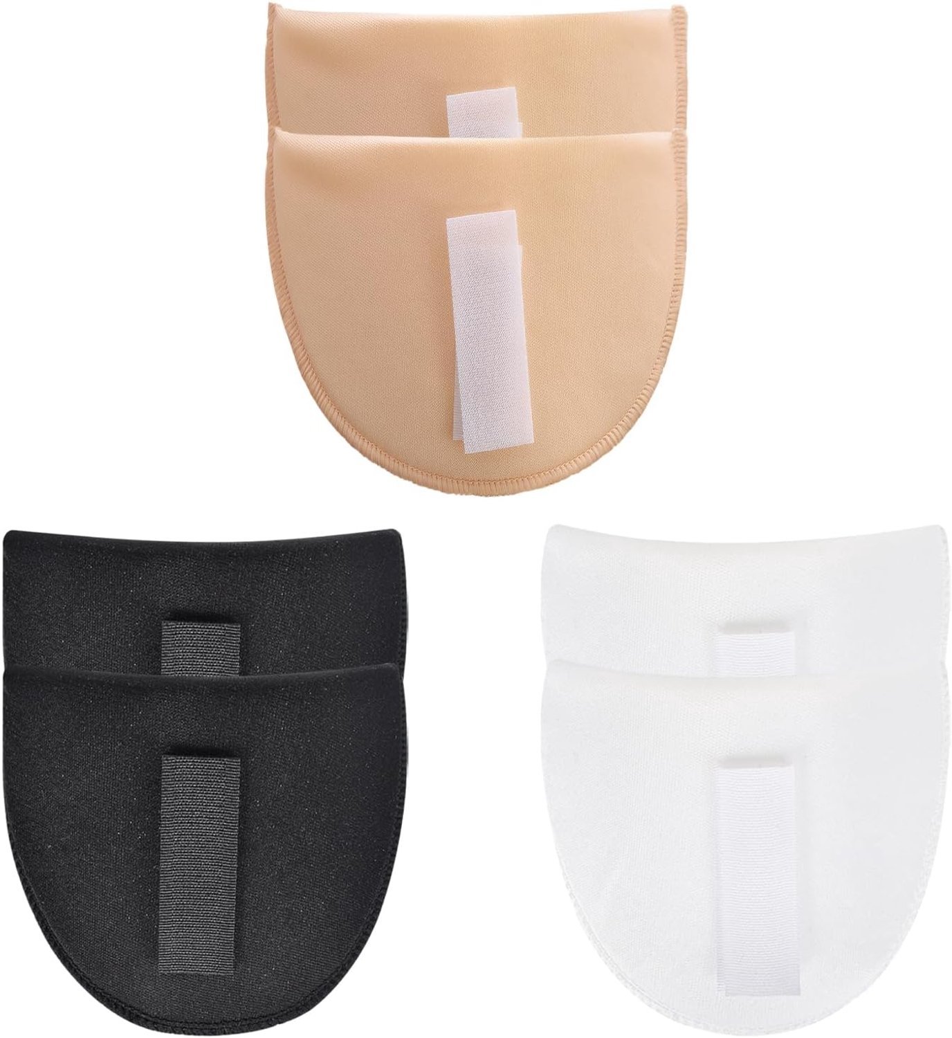 3 paar ingezette schoudervullingen voor dames, schoudervullingen van schuim, dikte 1 cm ademende sponsvulling, schouderversterker, schuin, hoge lage schouders (beige, wit, zwart)