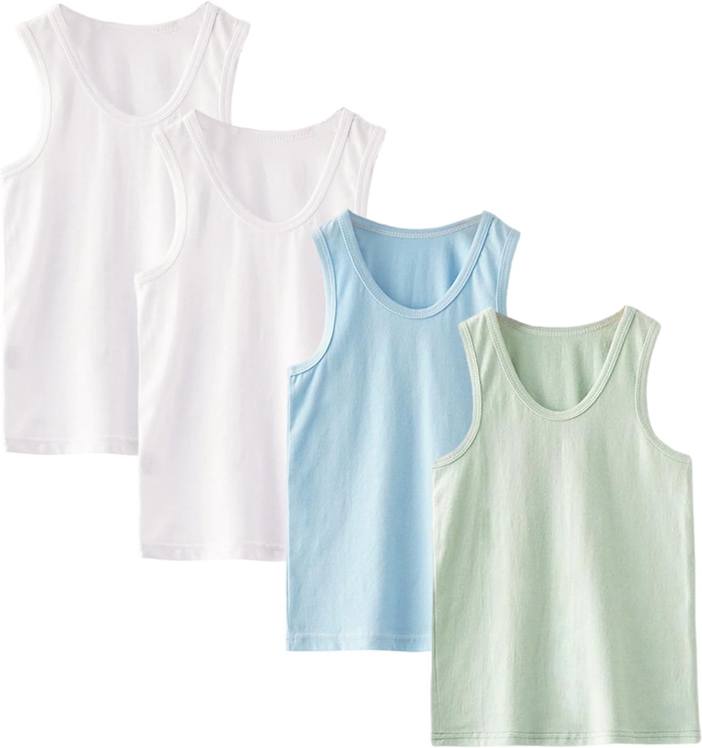 Tolmaierertu 5Pack Zachte Onderhemd Tanktop Katoen Onderhirt Mouwloze Shirts Voor Kinderen Jongens 2-8jaar