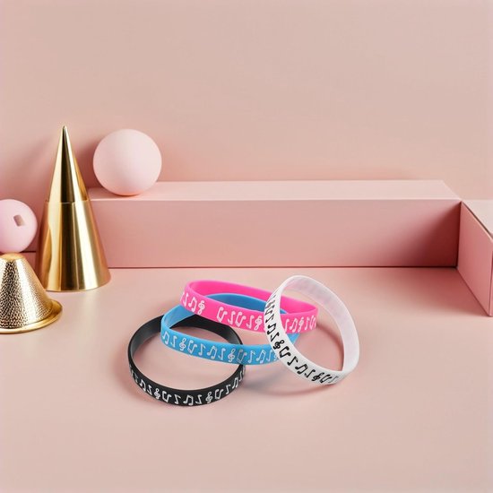 32 Stuks Muzikale Silicone Armbanden met Muzieknoten Waterbestendig Comfortabel Hypoallergeen voor Muziekfeesten Geschenk — afbeelding 3