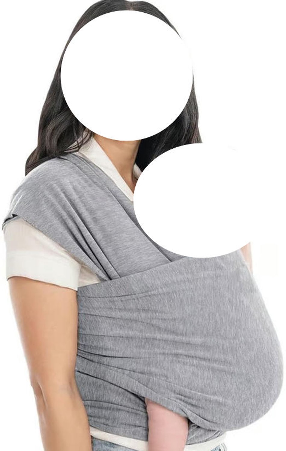 Verstelbare babydrager - 3,6-15,9 kg, gemêleerd grijs, hybride drager voor pasgeborenen tot peuters met verstelbare banden en comfort als draagdoek (5m*45cm)