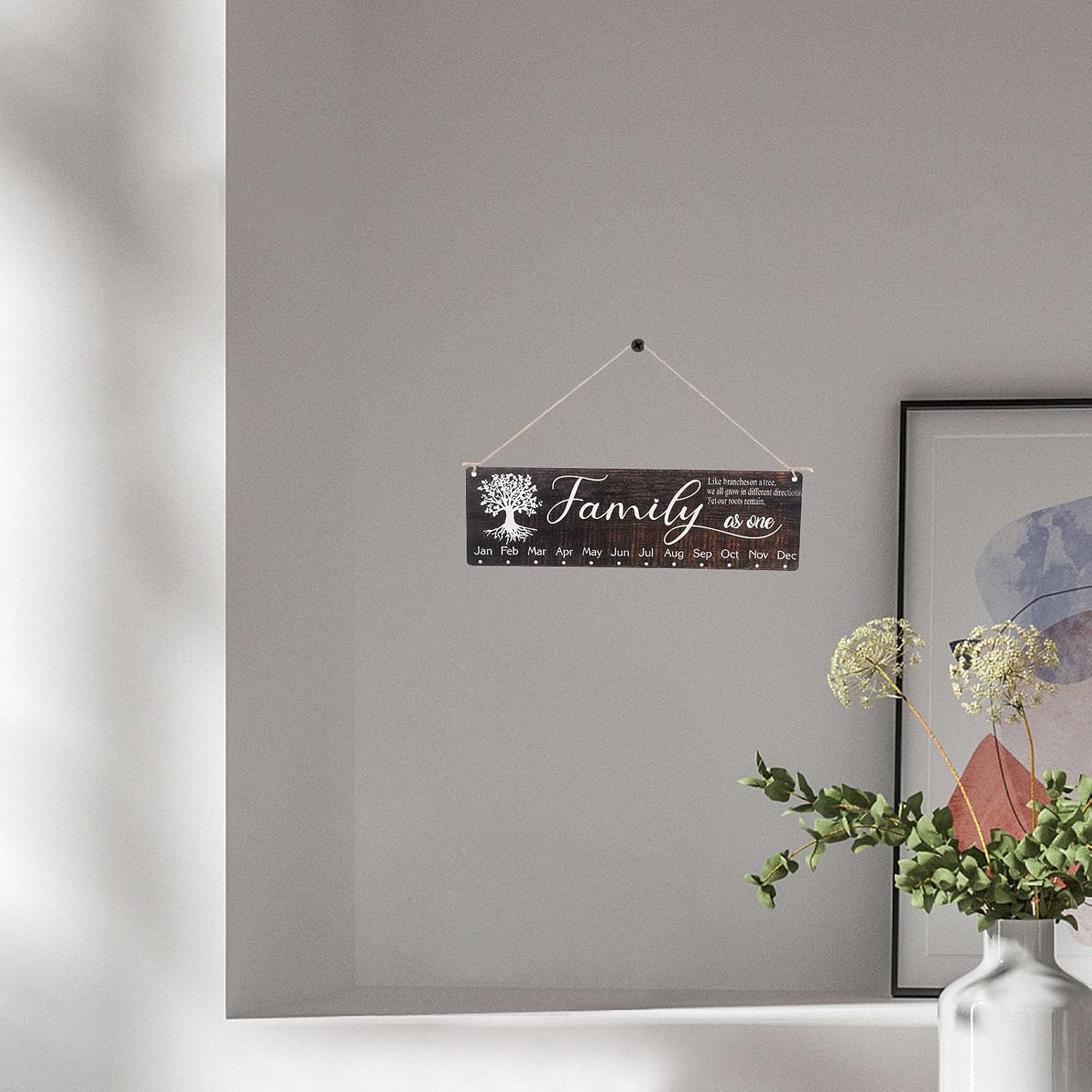 Houten Familie Reminder Kalender Bord Vintage Design Multifunctioneel Hangend Perpetual Kalenderbord Voor Muur Deur Huisdecoratie