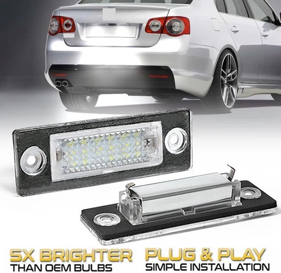 2 Stuks LED Auto Kentekenplaatverlichting Lamp Geen Fout, for VW, for Touran, for Golf 5, for Caddy 3, for Jetta MK5 T5, for Passat Cimousint, for SKODA, for Superb Kentekenverlichting voor au — afbeelding 4
