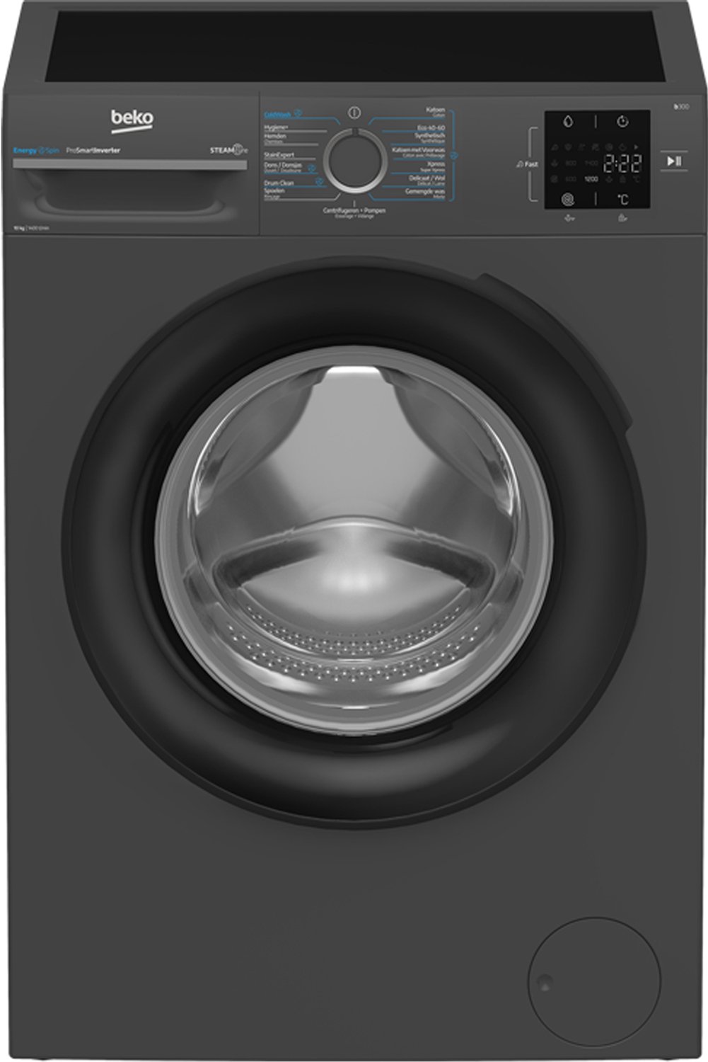 Bol.com Beko BM3WFT31041A1 - Wasmachine - Voorlader - 10 kg - 1400 RPM - Antraciet aanbieding