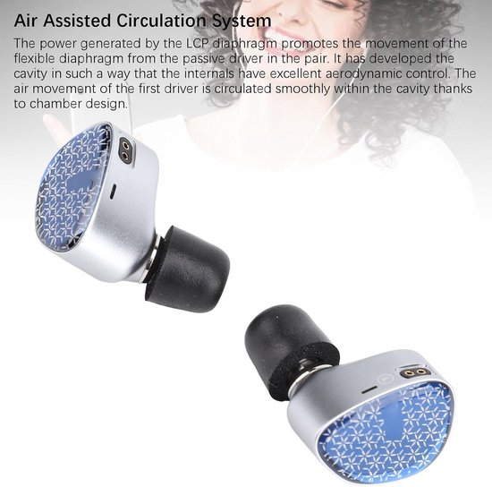 lyrlody IEM Oortelefoon 10mm LCP Diafragma Dubbele Driver, 113dB (3.5mm) — afbeelding 2