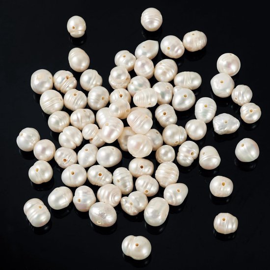 70 Stuks Natuurlijke Gekweekte Zoetwaterparelkralen Onregelmatige Aardappelvormige Parelkralen voor DIY Ketting Armband Oorbellen Sieraden Maken 6mm — afbeelding 4