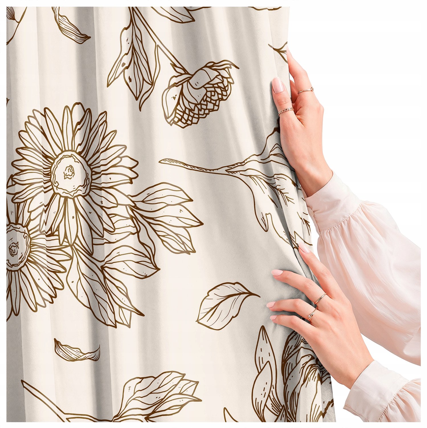 Kant-en-klare gordijn 140x250 cm Boho bloemenprint, halfverduisterend