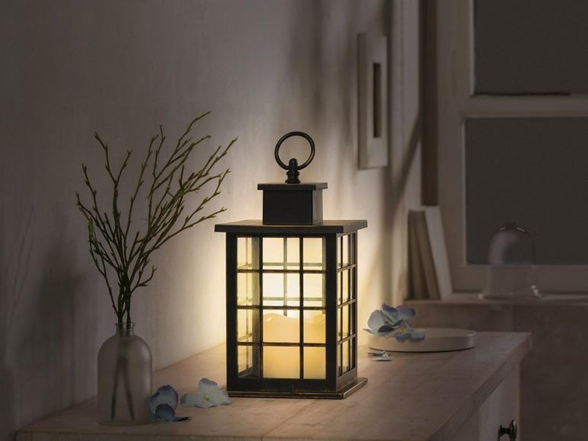 Decoratieve LED-lantaarn - Voor Binnen- en Buiten - 14x14x25 cm -  Spatwaterdicht... | bol