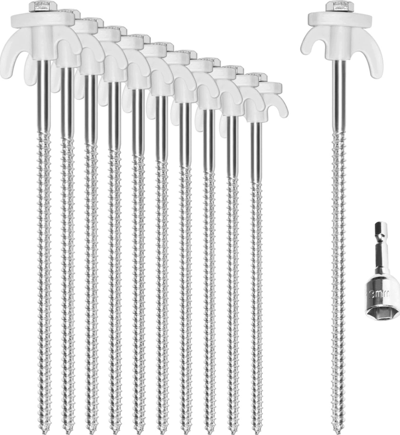12x Sterke Stalen Grondpennen 22cm - Ideaal voor Tenten & Paviljoens