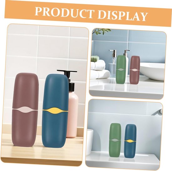 3 Stuks Mondwater beker tandpasta - plastic tandenborstelhouder Tandenborstelbekers tandenborstel etui draagbare tandenborstelhouder reizen tand beker Tandenborstelkast p.p — afbeelding 4