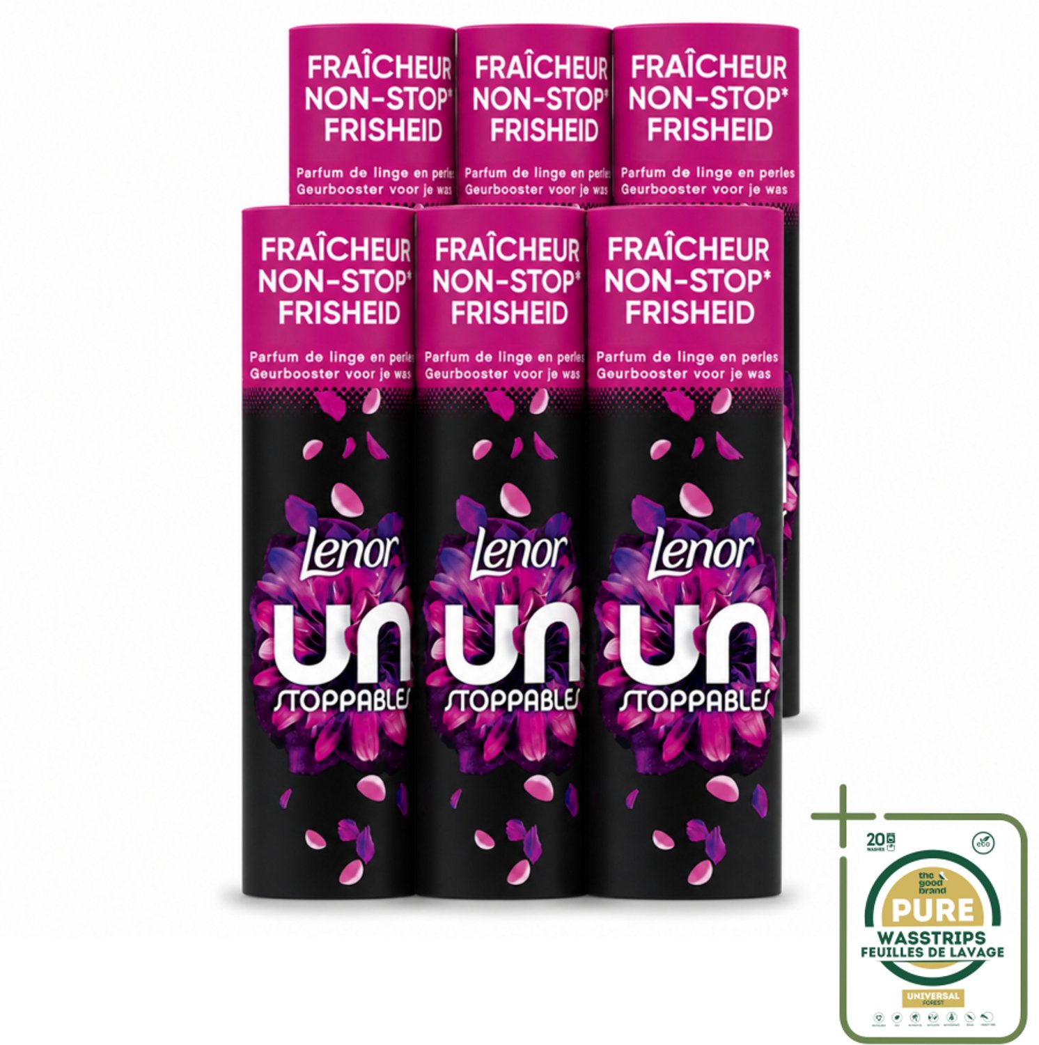 6 x Lenor Unstoppables - Geurbooster - Bloemen Fris - Non-Stop Frisheid - 19 Wasbeurten - Wasstrips - Geurbooster - Bloemenfris - Wasgeur - Langdurige Frisheid - Wasmiddel