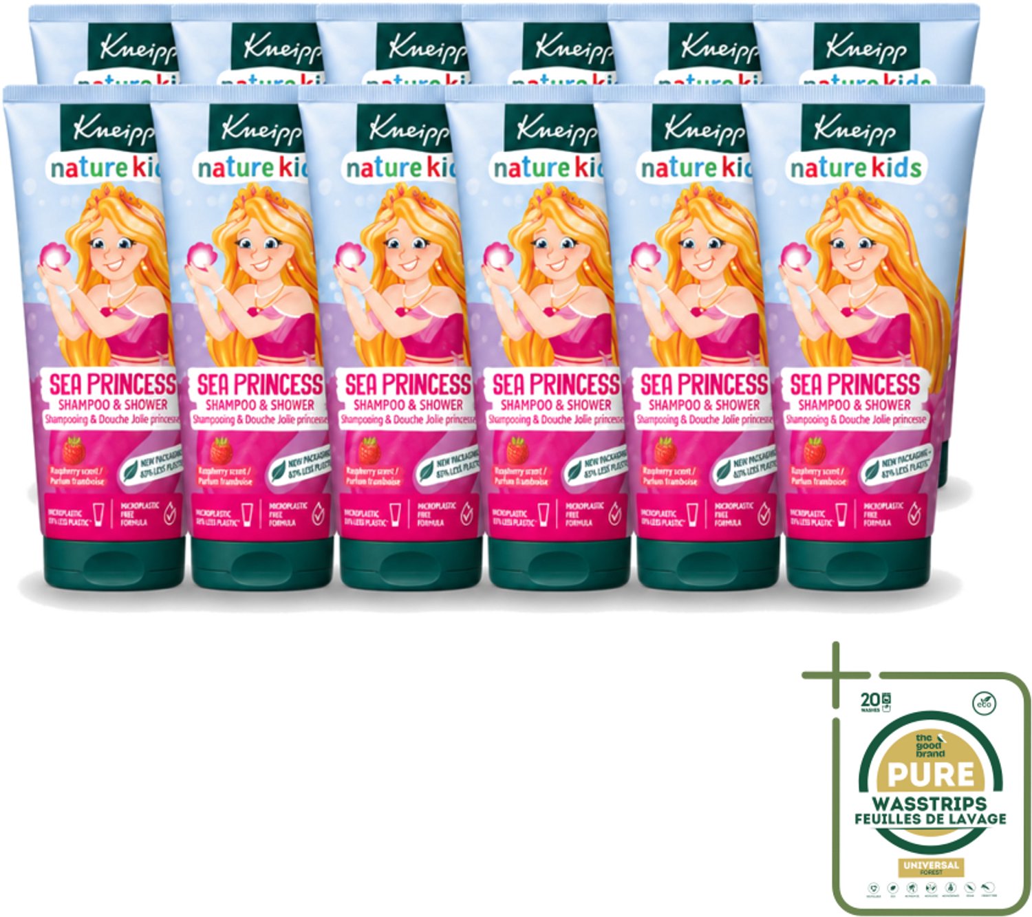 12 x Kneipp - Shampoo & Douche - Prinsessen - 200 ml - Wasstrips - Kneipp Kids Prinsessen - Shampoo En Douche - Geurige Douche - Gevoelige Huid - Kinderbad