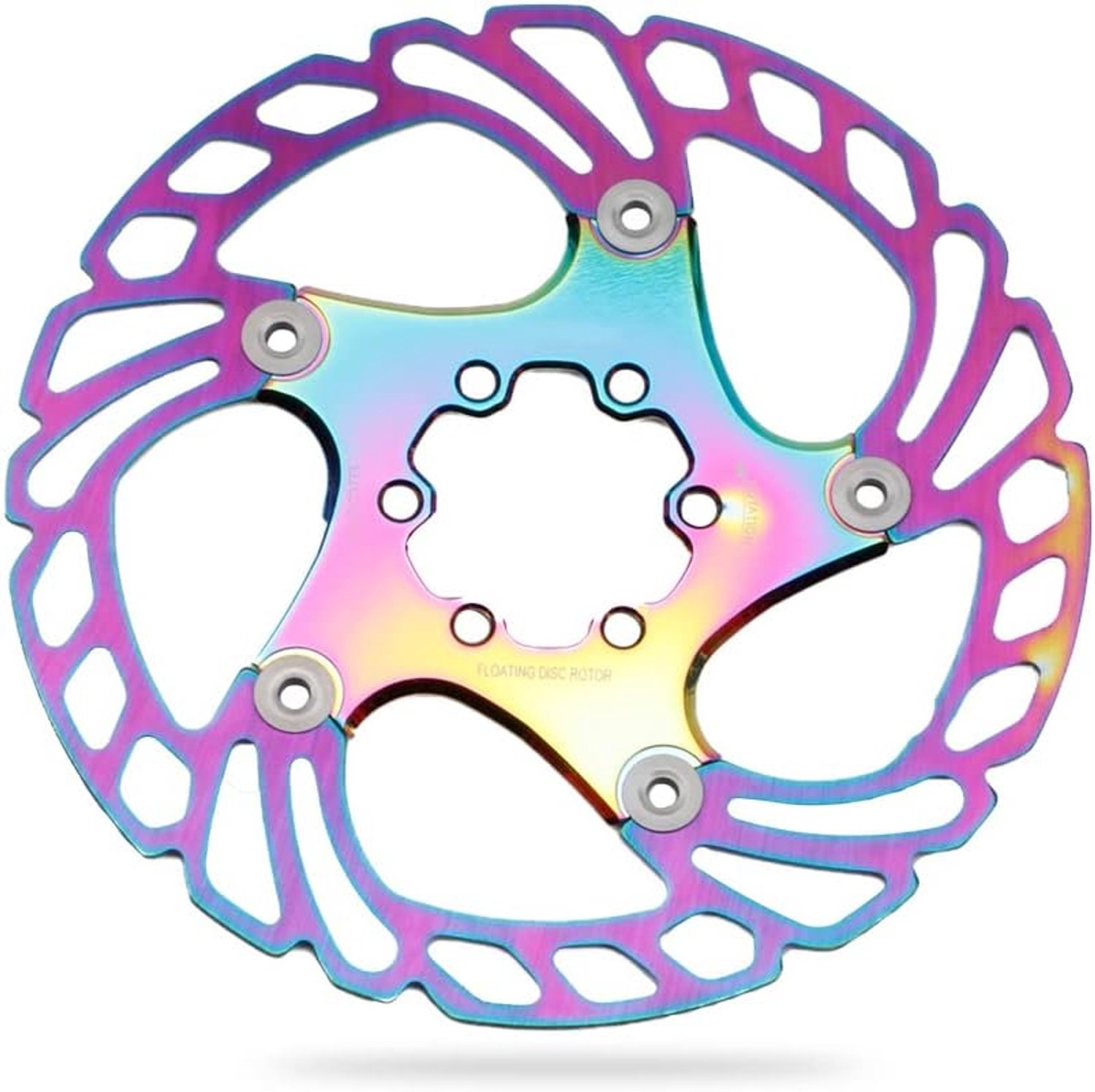 1 stks 160mm/180mm Fiets Drijvende Schijfrem Rotor Voor MTB BMX Mountainbikes Racefietsen, Plating Kleur Kleurrijke Schijfrem Rotor