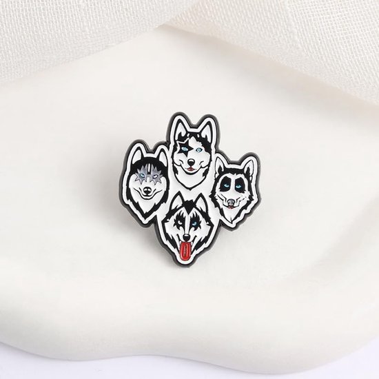 2 stuks Husky emaille pinnen set, schattige Siberische Husky hond broche spelden, cartoon dier legering reversspeldjes voor rugzak jas hoed, huisdier liefhebber cadeau — afbeelding 5