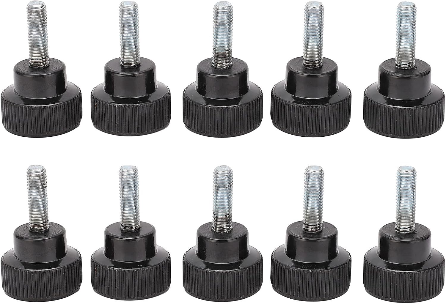 Duimschroefgreep 10 stuks Duimschroefgreep Ronde Knur-knop Klemdraaibank Handmoer M6x25x20 Duimschroefgreepknoppen Ronde greepknoppen Klemknop